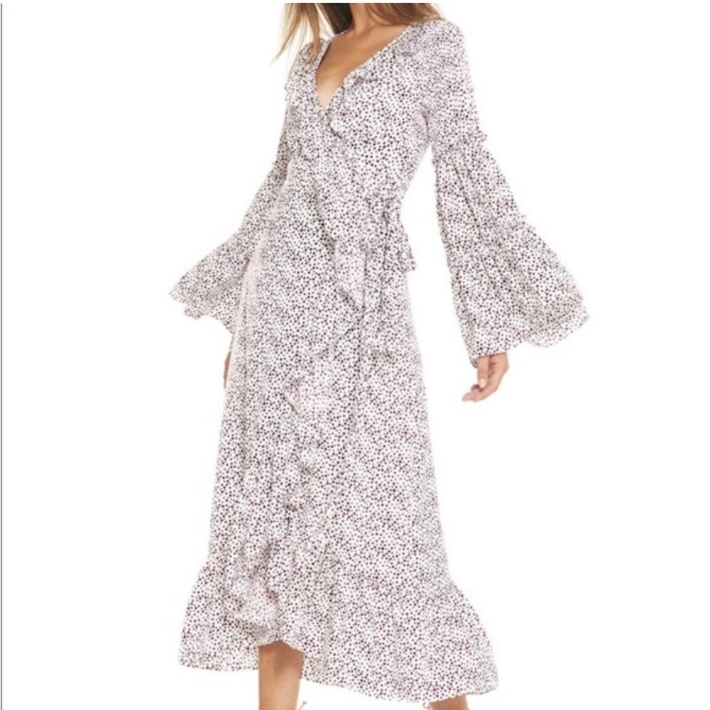 NWT Misa Los Angeles Natalina Tiered Wrap Dress